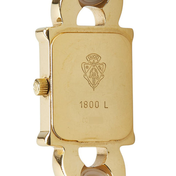 グッチ チェンジベルト ウォッチ 腕時計 1800L クオーツ ホワイト文字盤 メッキ レディース GUCCI 【中古】