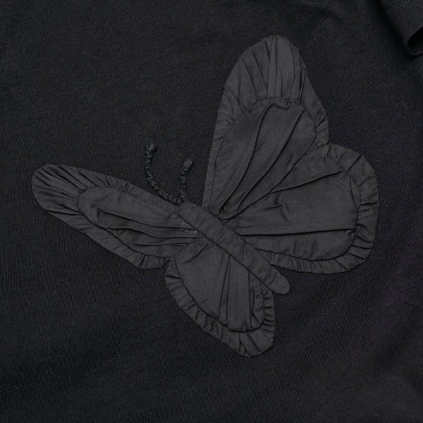 ヴァレンティノ 蝶々 バタフライ 半袖Ｔシャツ サイズ:L ブラック コットン レディース VALENTINO 【中古】