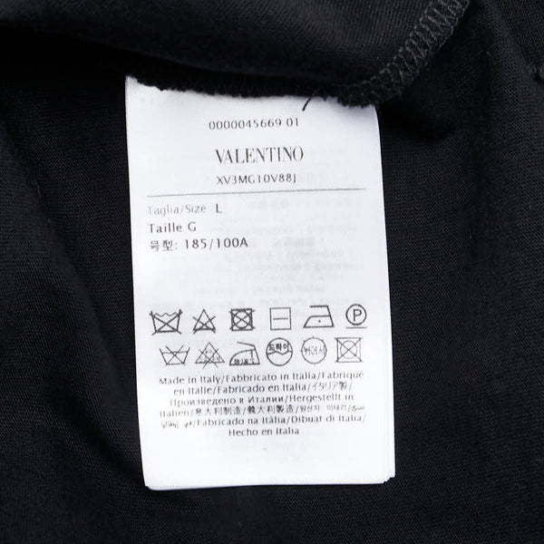 ヴァレンティノ 蝶々 バタフライ 半袖Ｔシャツ サイズ:L ブラック コットン レディース VALENTINO 【中古】