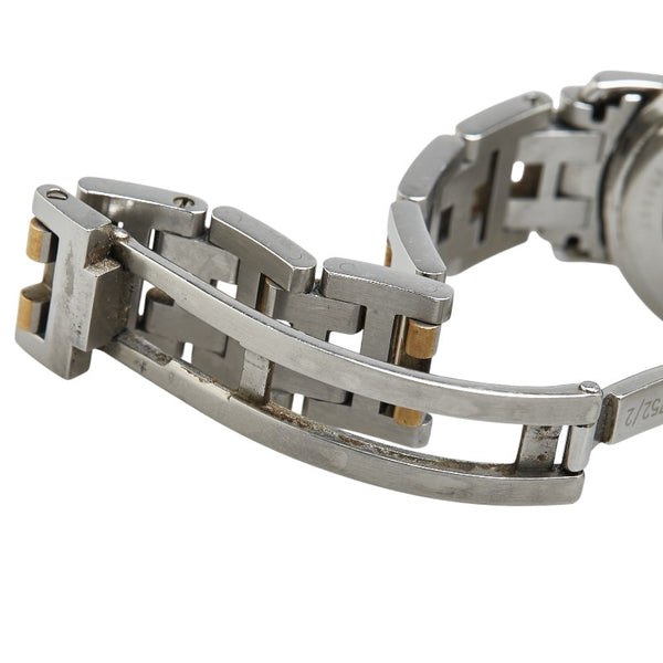 エルメス クリッパー 腕時計 CL4.220 クオーツ ホワイト文字盤 ステンレススチール メッキ レディース HERMES 【中古】