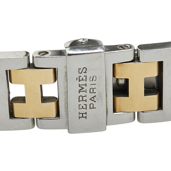 エルメス クリッパー 腕時計 CL4.220 クオーツ ホワイト文字盤 ステンレススチール メッキ レディース HERMES 【中古】