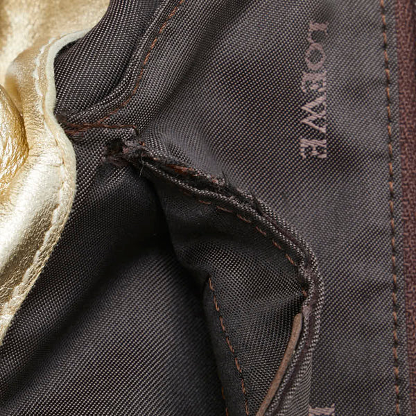ロエベ アナグラムロゴ ナッパアイレ ハンドバッグ ショルダーバッグ 2WAY ゴールド レザー レディース LOEWE 【中古】