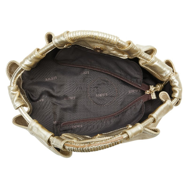 ロエベ アナグラムロゴ ナッパアイレ ハンドバッグ ショルダーバッグ 2WAY ゴールド レザー レディース LOEWE 【中古】