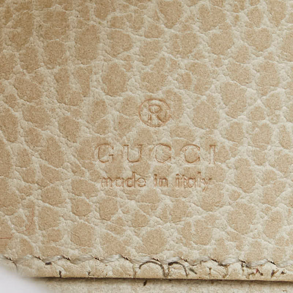 グッチ GGスプリーム GGマーモント L字ファスナー 二つ折り財布 658609 ベージュ ホワイト PVC レザー レディース GUCCI 【中古】