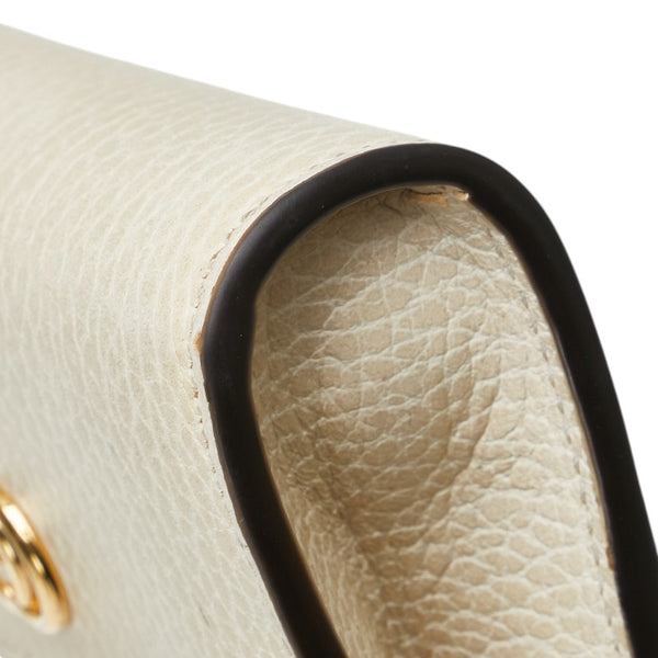 グッチ GGスプリーム GGマーモント L字ファスナー 二つ折り財布 658609 ベージュ ホワイト PVC レザー レディース GUCCI 【中古】