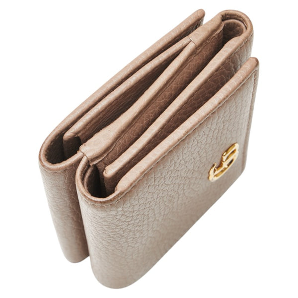 グッチ GGマーモント 三つ折り財布 コンパクトウォレット   474746 ベージュ レザー レディース GUCCI 【中古】