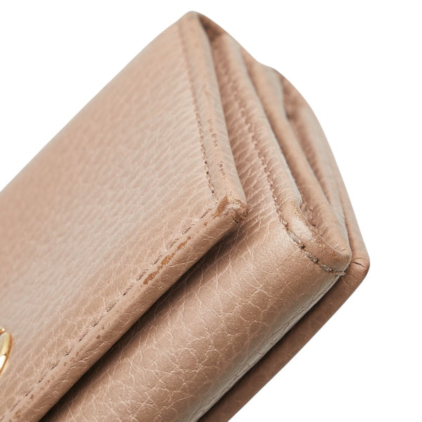 グッチ GGマーモント 三つ折り財布 コンパクトウォレット   474746 ベージュ レザー レディース GUCCI 【中古】