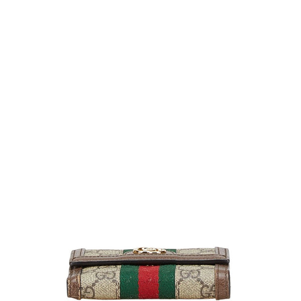 グッチ GGスプリーム オフィディア 二つ折り財布 523173 ベージュ マルチカラー PVC レザー レディース GUCCI 【中古】