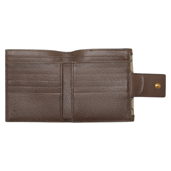 グッチ GGスプリーム オフィディア 二つ折り財布 523173 ベージュ マルチカラー PVC レザー レディース GUCCI 【中古】