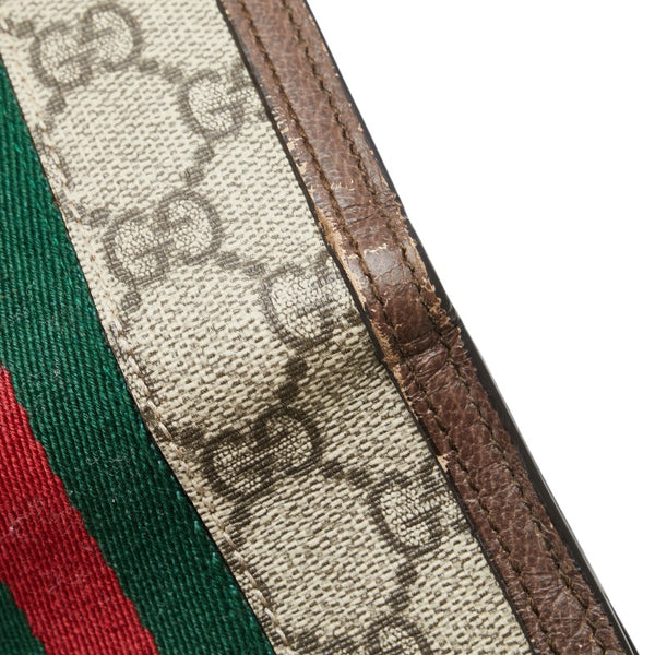 グッチ GGスプリーム オフィディア 二つ折り財布 523173 ベージュ マルチカラー PVC レザー レディース GUCCI 【中古】