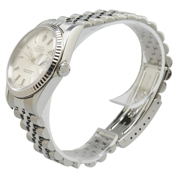 ロレックス デイトジャスト 腕時計 16234 自動巻き シルバー文字盤 ステンレススチール ホワイトゴールド メンズ ROLEX 【中古】