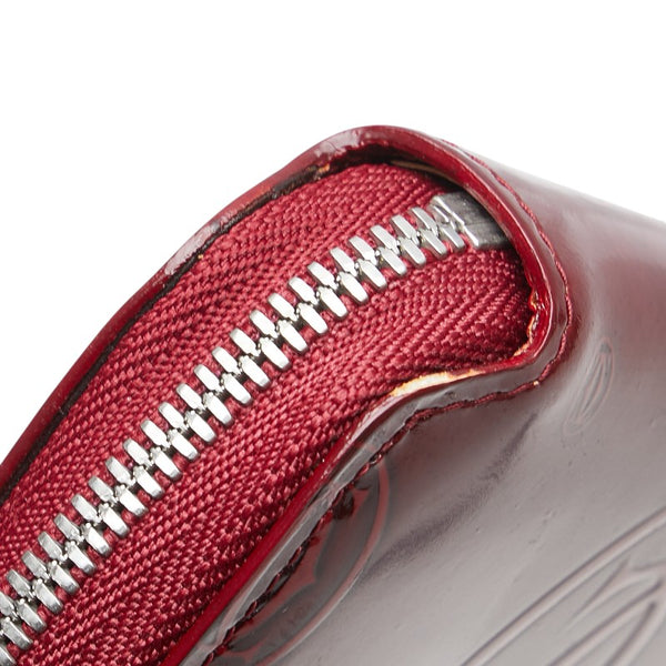 カルティエ ハッピーバースデー 長財布 ワインレッド ボルドー パテントレザー レディース CARTIER 【中古】