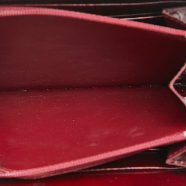 カルティエ ハッピーバースデー 長財布 ワインレッド ボルドー パテントレザー レディース CARTIER 【中古】