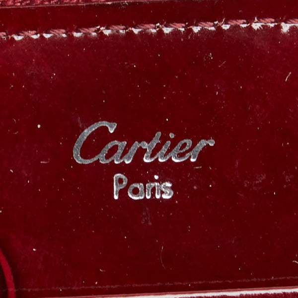カルティエ ハッピーバースデー 長財布 ワインレッド ボルドー パテントレザー レディース CARTIER 【中古】