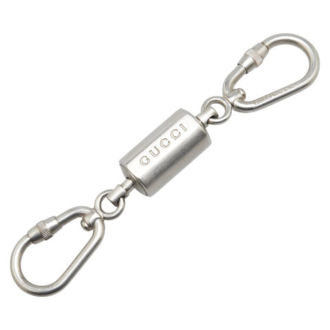グッチ カラビナ キーホルダー キーリング シルバー メタル レディース GUCCI 【中古】