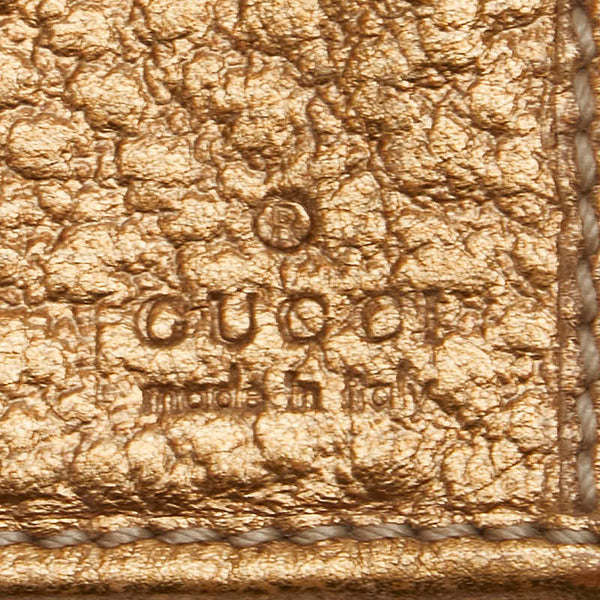 グッチ ホースビット 長財布 ゴールド レザー レディース GUCCI 【中古】