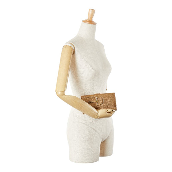 グッチ ホースビット 長財布 ゴールド レザー レディース GUCCI 【中古】