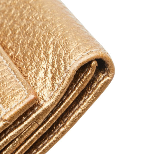 グッチ ホースビット 長財布 ゴールド レザー レディース GUCCI 【中古】