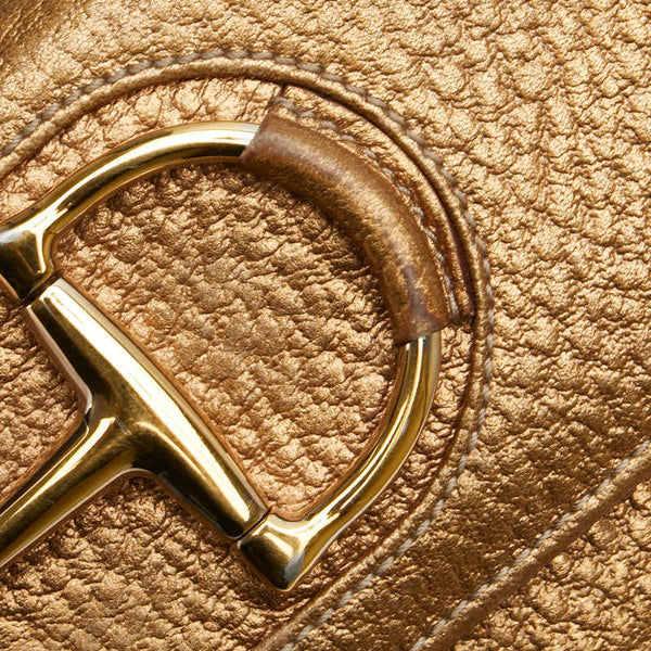 グッチ ホースビット 長財布 ゴールド レザー レディース GUCCI 【中古】