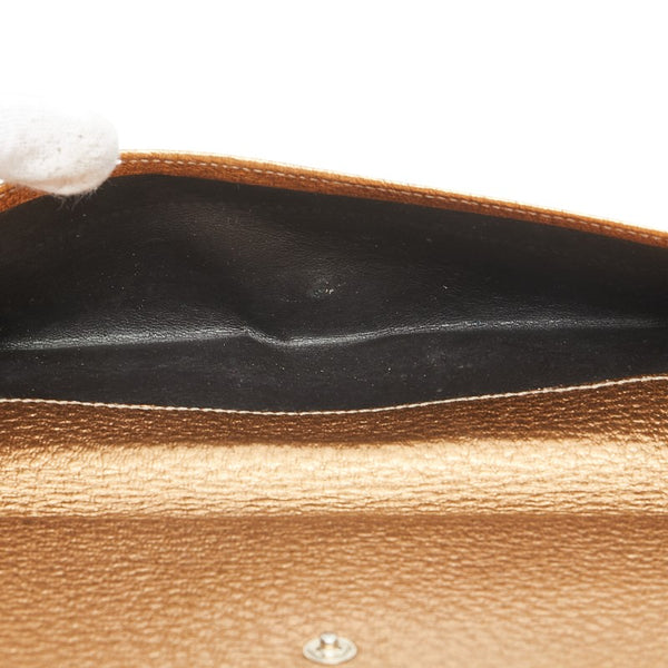 グッチ ホースビット 長財布 ゴールド レザー レディース GUCCI 【中古】