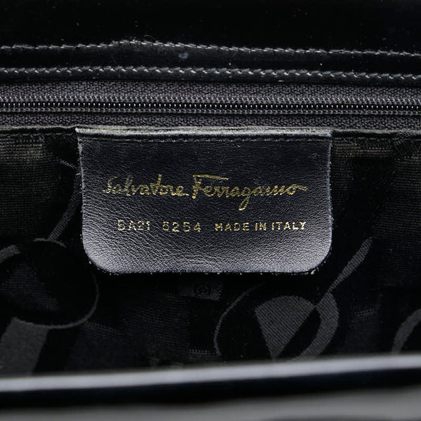 サルヴァトーレフェラガモ ヴァラ ハンドバッグ トートバッグ BA21 8254 ブラック エナメル レディース Salvatore Ferragamo 【中古】