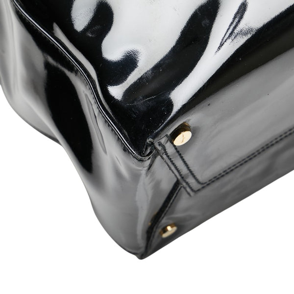 サルヴァトーレフェラガモ ヴァラ ハンドバッグ トートバッグ BA21 8254 ブラック エナメル レディース Salvatore Ferragamo 【中古】