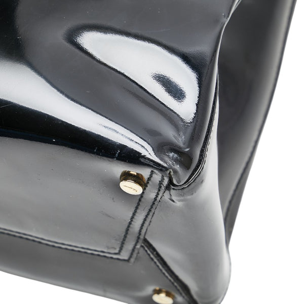 サルヴァトーレフェラガモ ヴァラ ハンドバッグ トートバッグ BA21 8254 ブラック エナメル レディース Salvatore Ferragamo 【中古】