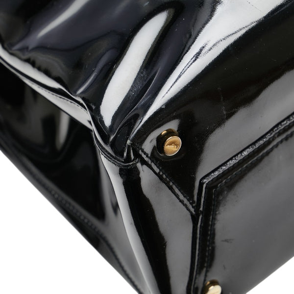 サルヴァトーレフェラガモ ヴァラ ハンドバッグ トートバッグ BA21 8254 ブラック エナメル レディース Salvatore Ferragamo 【中古】