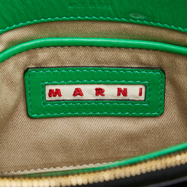 マルニ ハンドバッグ ショルダーバッグ グリーン ブラック イエロー レザー レディース MARNI 【中古】