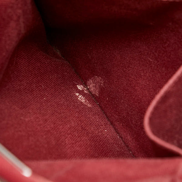 シャネル ドーヴィルラインMM ココマーク チェーン ショルダーバッグ トートバッグ レッド キャンバス レザー レディース CHANEL 【中古】