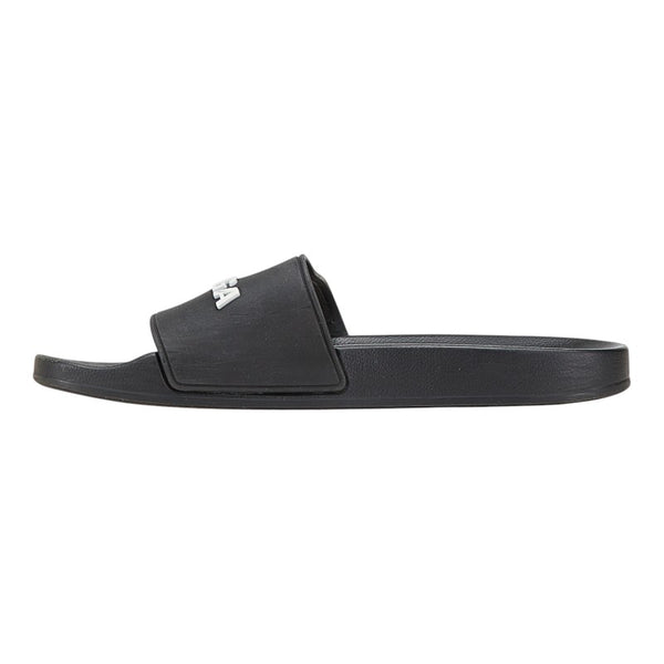 バレンシアガ ロゴ サンダル サイズ：27.5 ブラック ラバー レザー レディース BALENCIAGA 【中古】