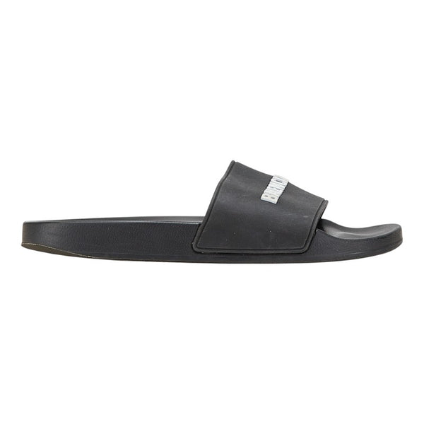 バレンシアガ ロゴ サンダル サイズ：27.5 ブラック ラバー レザー レディース BALENCIAGA 【中古】
