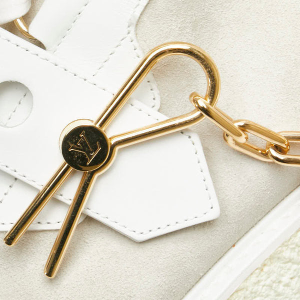 ルイ ヴィトン LVクリーパーライン アンクル ハイカット スニーカー サイズ:8 BM1118 ホワイト レザー スエード メンズ LOUIS VUITTON 【中古】