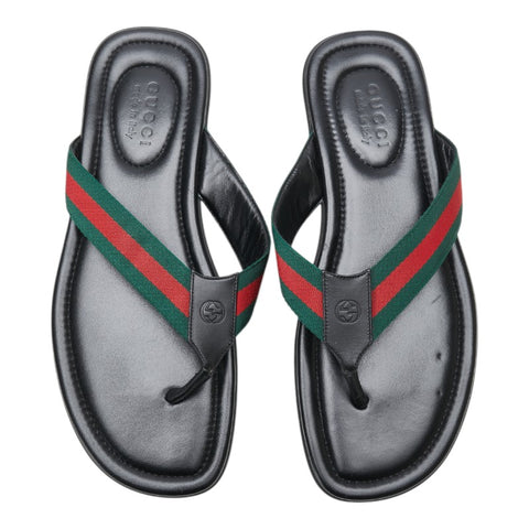 グッチ シェリーライン サンダル サイズ：9 429362 ブラック レザー レディース GUCCI 【中古】