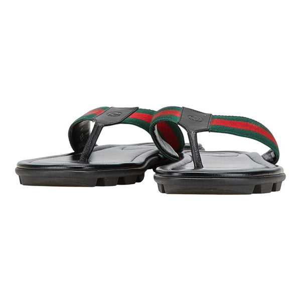 グッチ シェリーライン サンダル サイズ：9 429362 ブラック レザー レディース GUCCI 【中古】