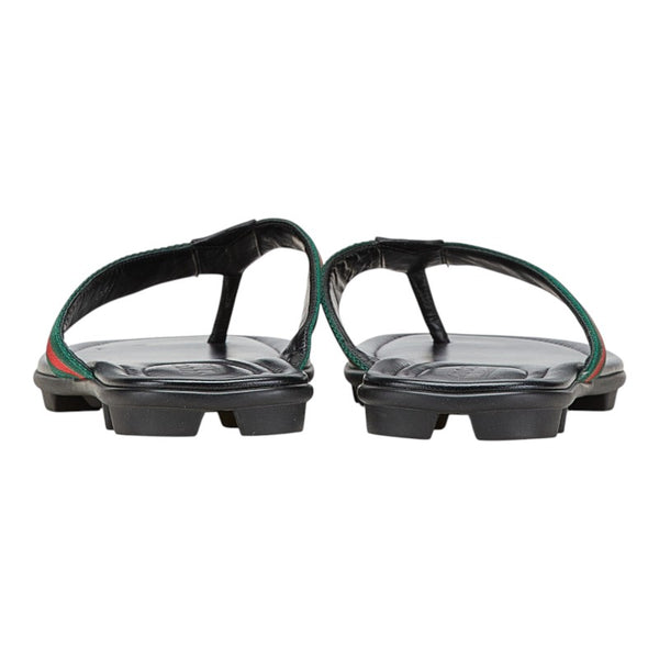 グッチ シェリーライン サンダル サイズ：9 429362 ブラック レザー レディース GUCCI 【中古】