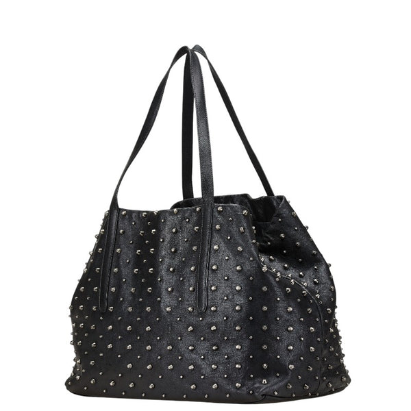 ジミーチュウ スタッズ トートバッグ ショルダーバッグ ブラック レザー レディース JIMMY CHOO 【中古】
