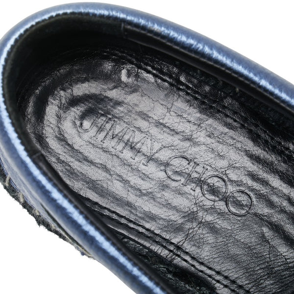 ジミーチュウ スリッポン エスパドリーユ スニーカー サイズ：42 ブルー レザー メンズ JIMMY CHOO 【中古】