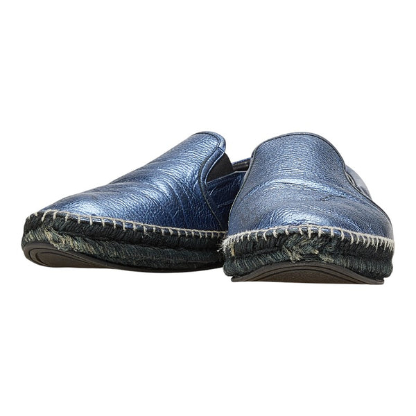 ジミーチュウ スリッポン エスパドリーユ スニーカー サイズ：42 ブルー レザー メンズ JIMMY CHOO 【中古】