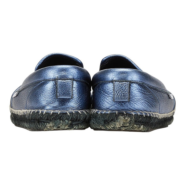ジミーチュウ スリッポン エスパドリーユ スニーカー サイズ：42 ブルー レザー メンズ JIMMY CHOO 【中古】