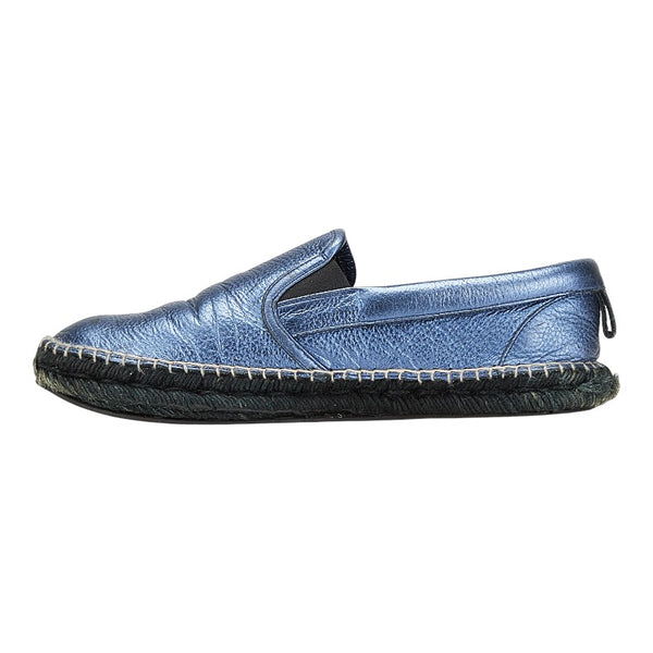 ジミーチュウ スリッポン エスパドリーユ スニーカー サイズ：42 ブルー レザー メンズ JIMMY CHOO 【中古】