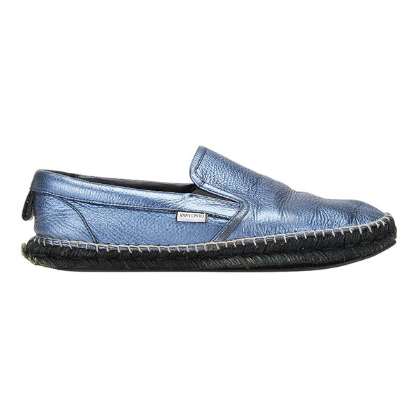 ジミーチュウ スリッポン エスパドリーユ スニーカー サイズ：42 ブルー レザー メンズ JIMMY CHOO 【中古】