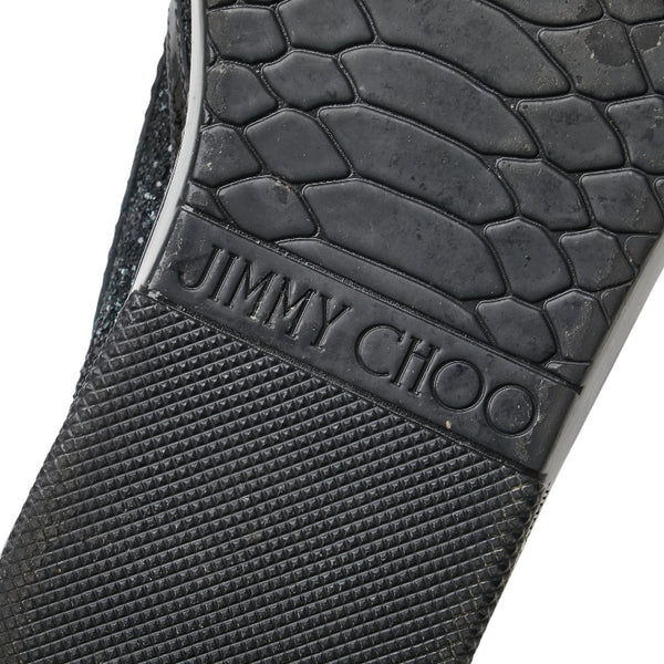 ジミーチュウ グリッター スリッポン スニーカー サイズ：42 ブラック グリーン パテントレザー メンズ JIMMY CHOO 【中古】