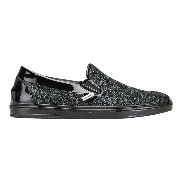 ジミーチュウ グリッター スリッポン スニーカー サイズ：42 ブラック グリーン パテントレザー メンズ JIMMY CHOO 【中古】