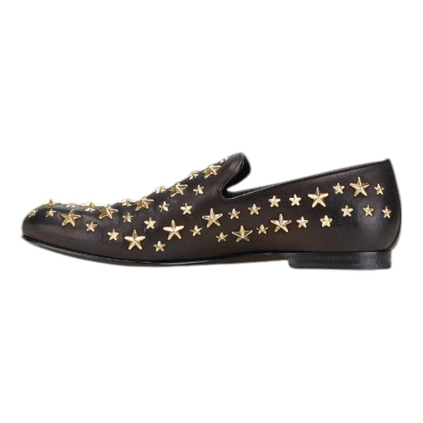 ジミーチュウ スタースタッズ ローファー サイズ：42 ブラック レザー メンズ JIMMY CHOO 【中古】
