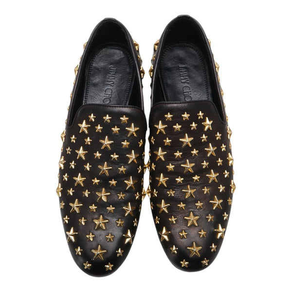 ジミーチュウ スタースタッズ ローファー サイズ：42 ブラック レザー メンズ JIMMY CHOO 【中古】