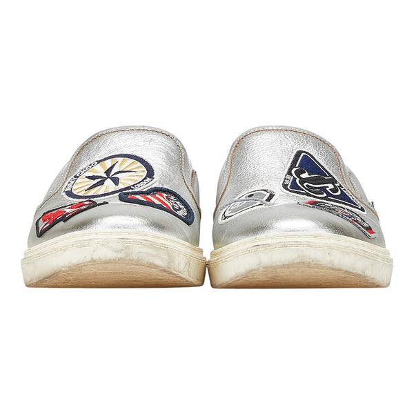 ジミーチュウ ワッペン スタースタッズ スリッポン スニーカー サイズ：42 シルバー マルチカラー レザー ラバー メンズ JIMMY CHOO 【中古】
