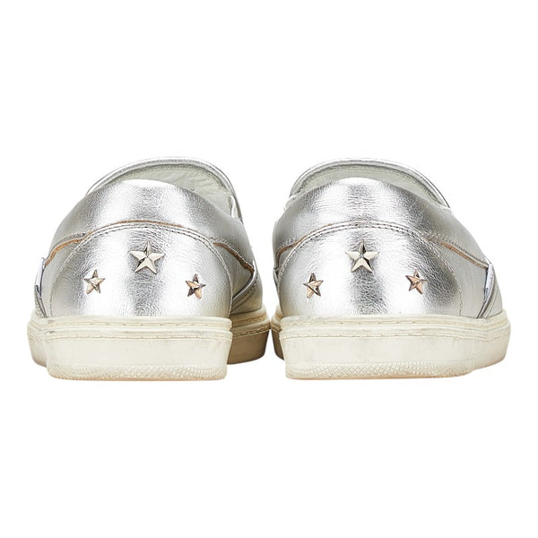 ジミーチュウ ワッペン スタースタッズ スリッポン スニーカー サイズ：42 シルバー マルチカラー レザー ラバー メンズ JIMMY CHOO 【中古】