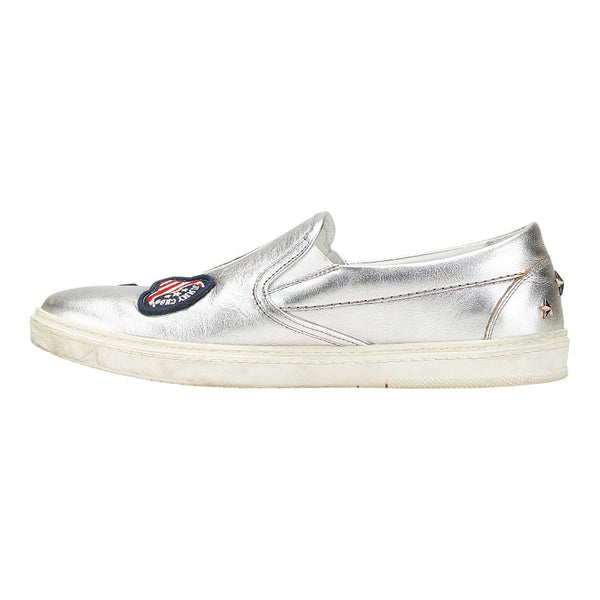 ジミーチュウ ワッペン スタースタッズ スリッポン スニーカー サイズ：42 シルバー マルチカラー レザー ラバー メンズ JIMMY CHOO 【中古】