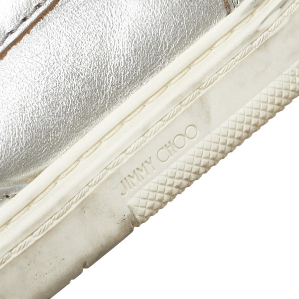 ジミーチュウ ワッペン スタースタッズ スリッポン スニーカー サイズ：42 シルバー マルチカラー レザー ラバー メンズ JIMMY CHOO 【中古】
